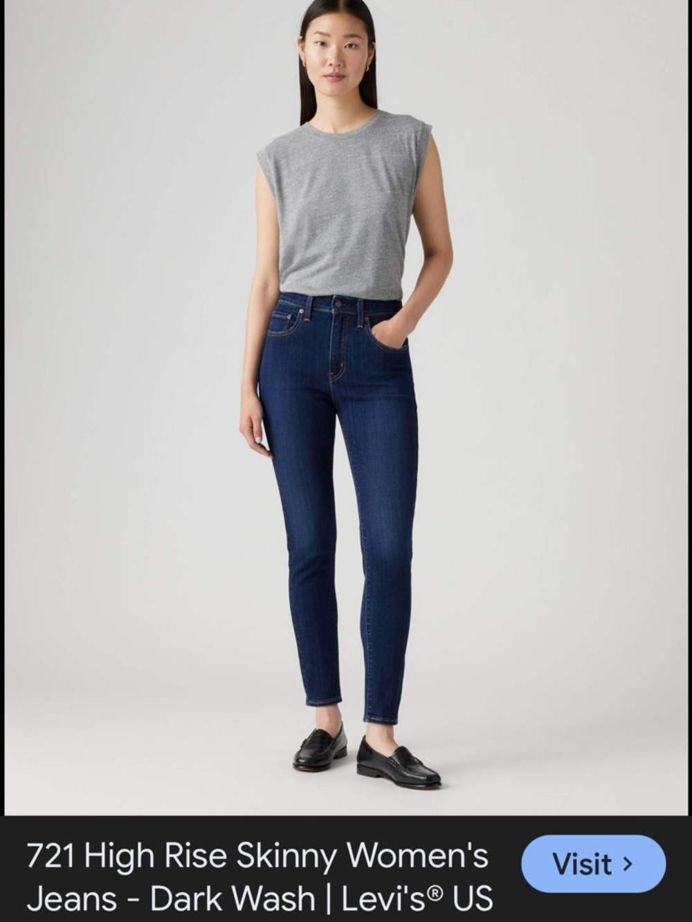 Levi's Dark Blue High-Rise Skinny Jeans